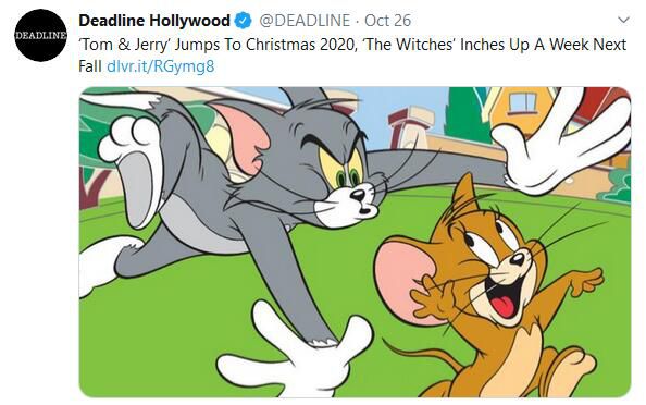 真人动画电影《猫和老鼠》提档2020年圣诞上映_汤姆