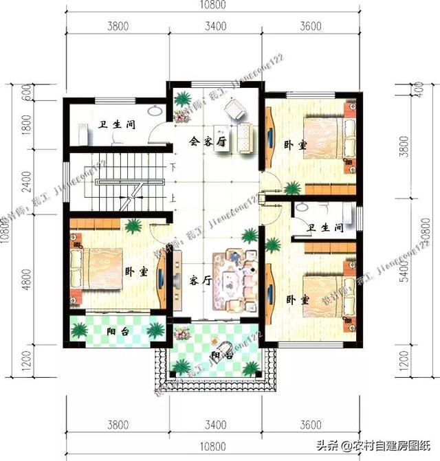 2款三层半农村自建房,占地都是110平方米,第1款可以做