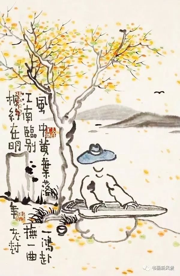 老树画画:深秋繁华落去,想想人生意义