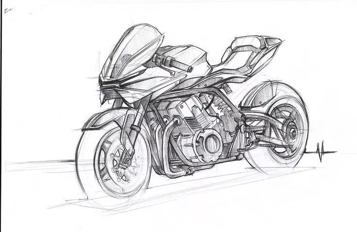 摩托车——手绘线条练习