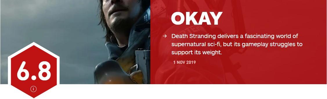 《死亡搁浅》媒体评分解禁！IGN6.8分_游戏
