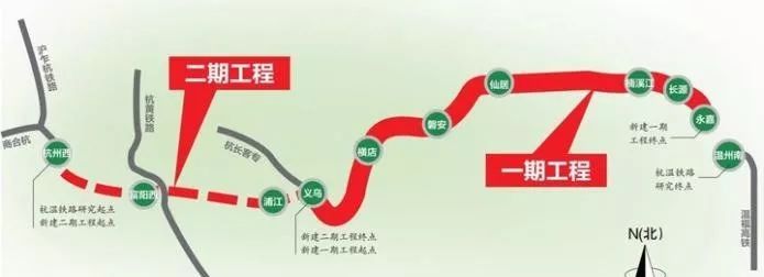 设计时速350公里/小时,自杭州西站,经桐庐,浦江到义乌,其中杭州西站至