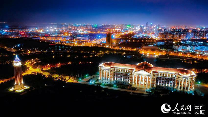 夜瞰昆明呈贡大学城超高颜值繁华惊艳