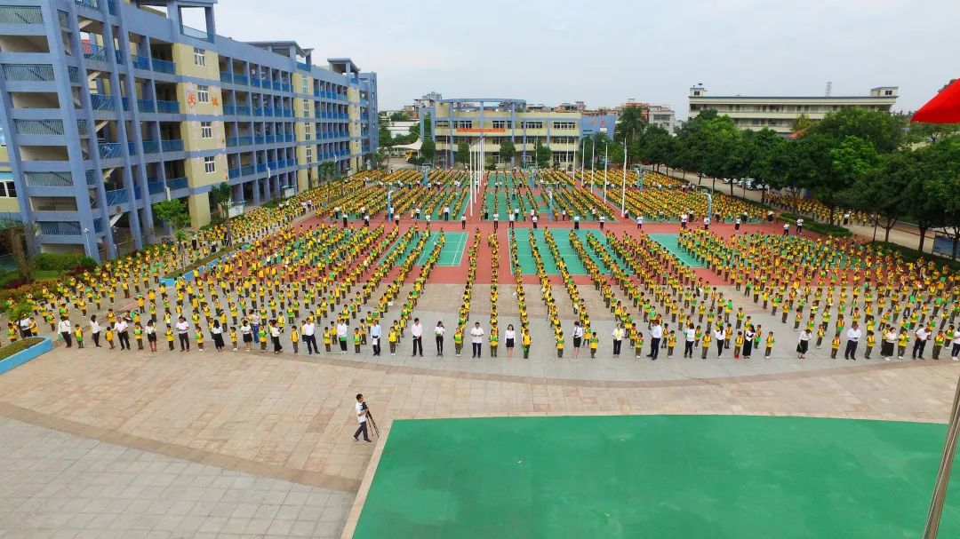 主题教育进行时|谢岗镇中心小学千人诵诗 传承经典文化