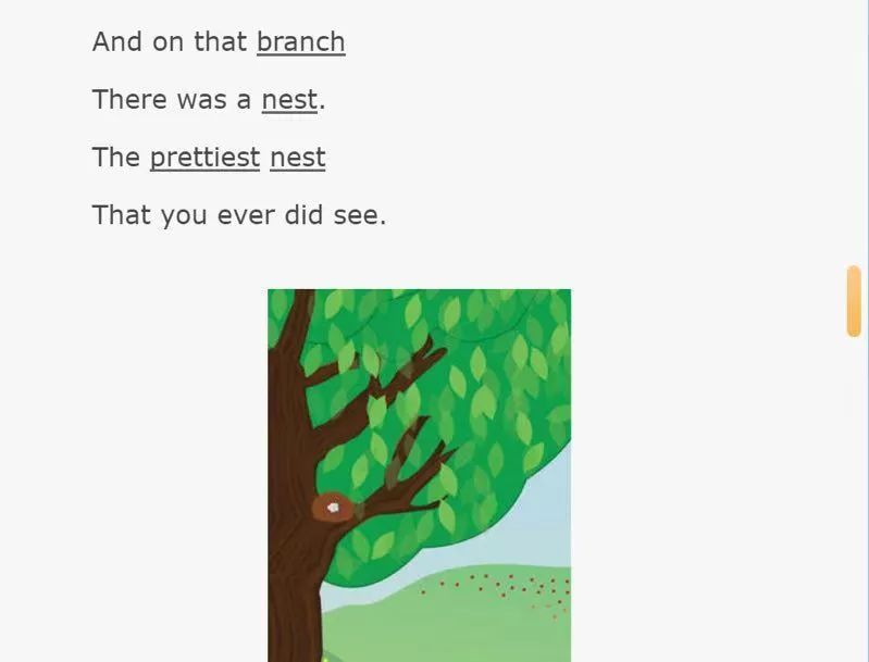 the branch on the tree, and the tree in a hole, and the hole in