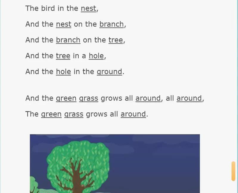 and the tree in a hole, and the hole in the ground and the green