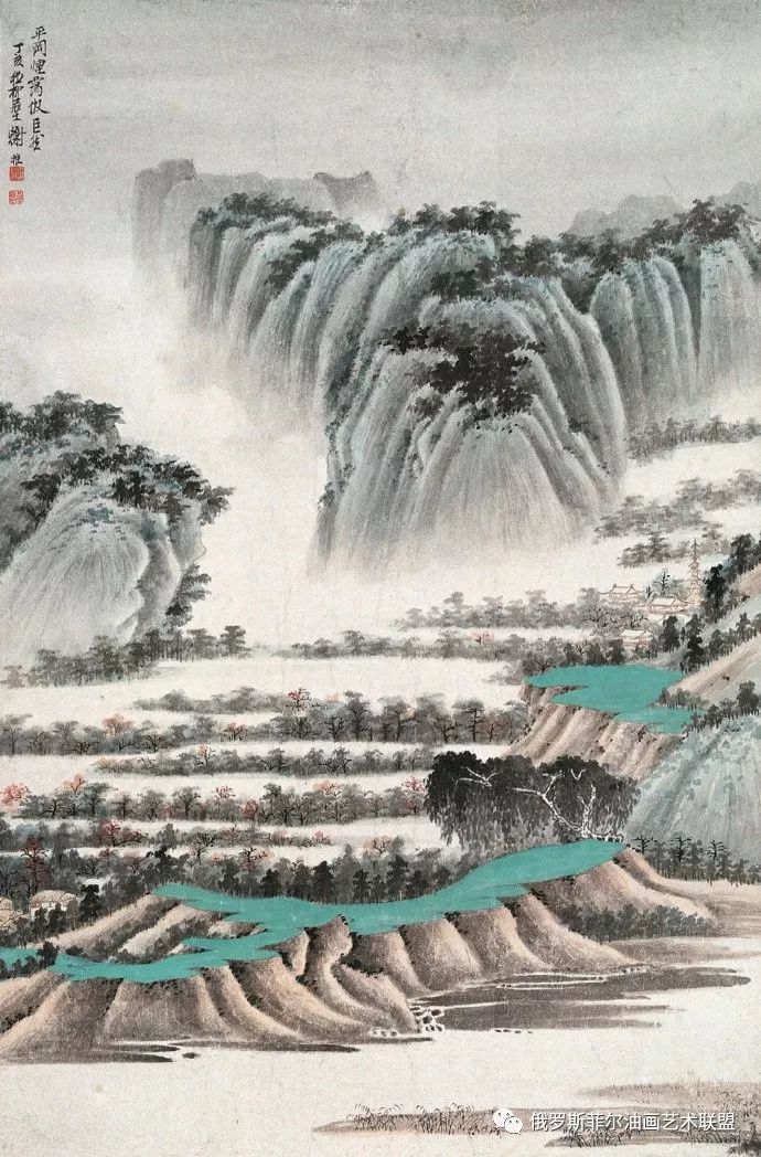 中国著名画家谢稚柳山水画作品欣赏