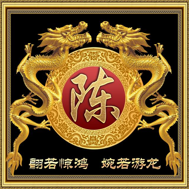 原创传统中国风,金色蛟龙霸气姓氏头像,一共10张全部送给你