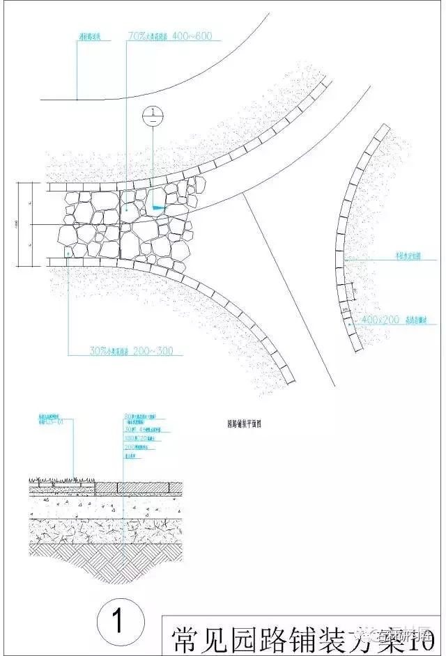 园路铺装cad设计方案素材及施工做法