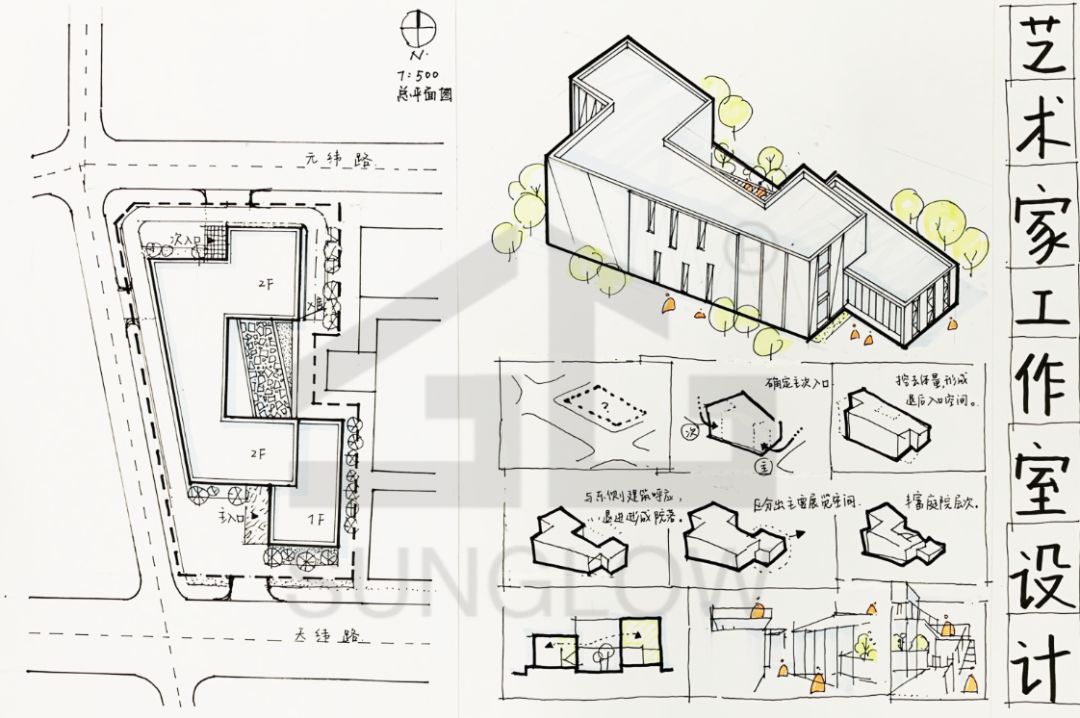 大快题模考评图02 | 天大12初试-艺术家工作室