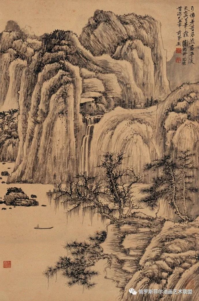 中国著名画家谢稚柳山水画作品欣赏
