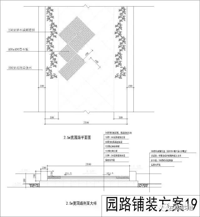 园路铺装cad设计方案素材及施工做法