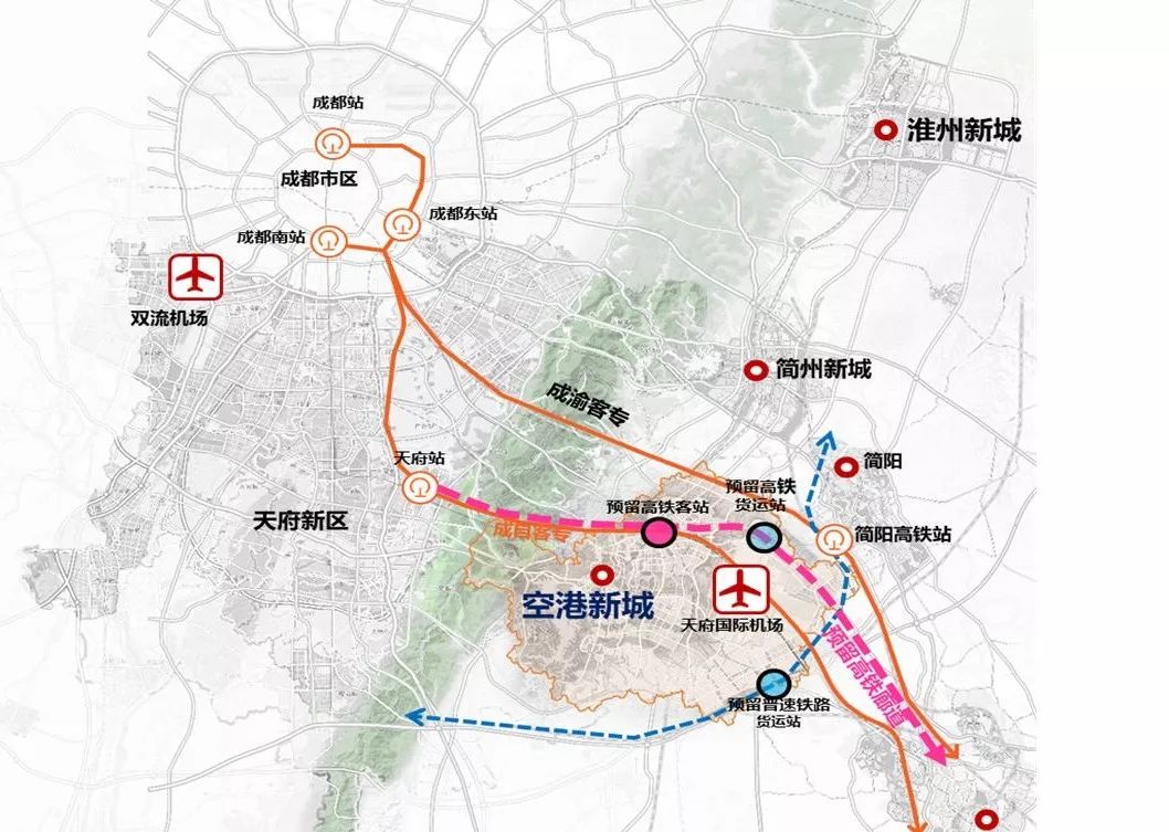 成都天府国际空港新城超全陆空交通网看这里