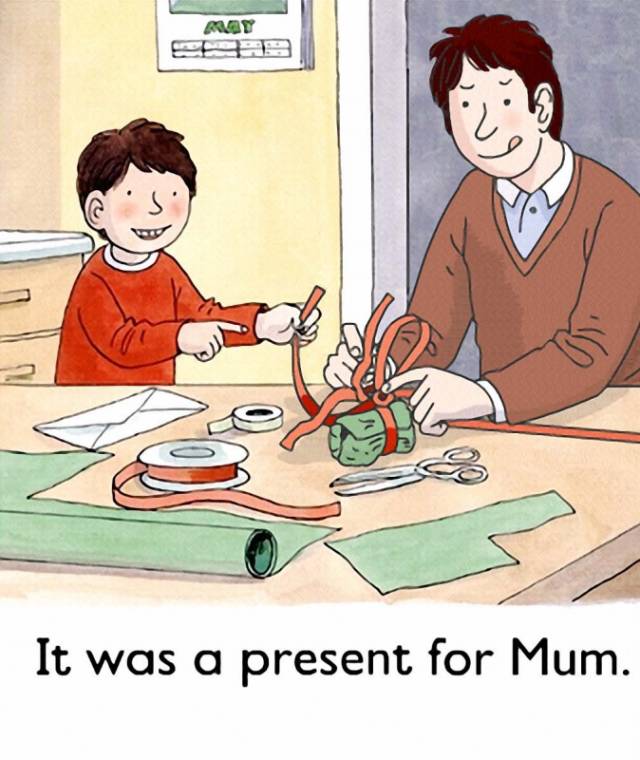 今天分享的绘本是《a present for mum》,爸爸和妈妈结婚纪念日,爸爸