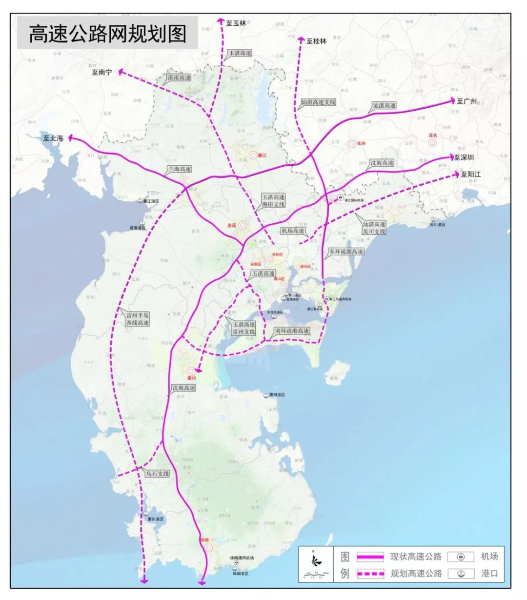 湛江未来高速公路网规划,拓展研究范围包含廉江!