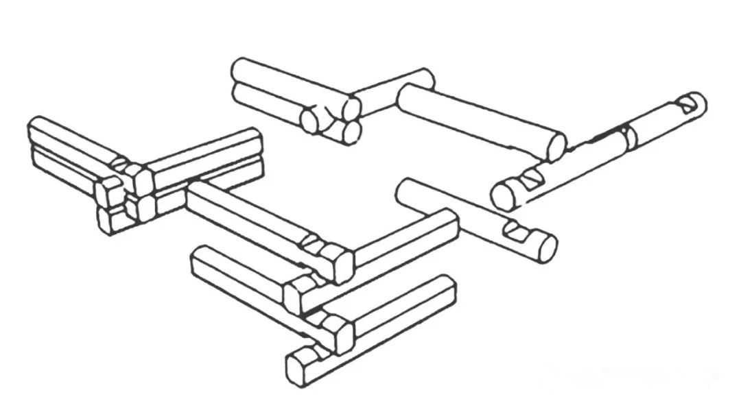 纯木榫接一般用于井干式结构