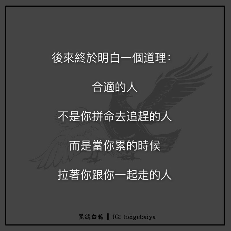 ins美图精选 | 合适的人,不是你拼命去追的人.