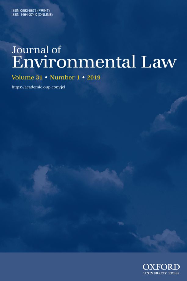 马允在ssci法学期刊journal of environmental law发文探讨中国环境