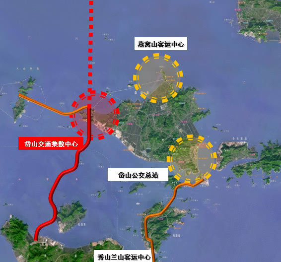 岱山交通集散中心:工程规划位于岱西镇,占地面积约3.