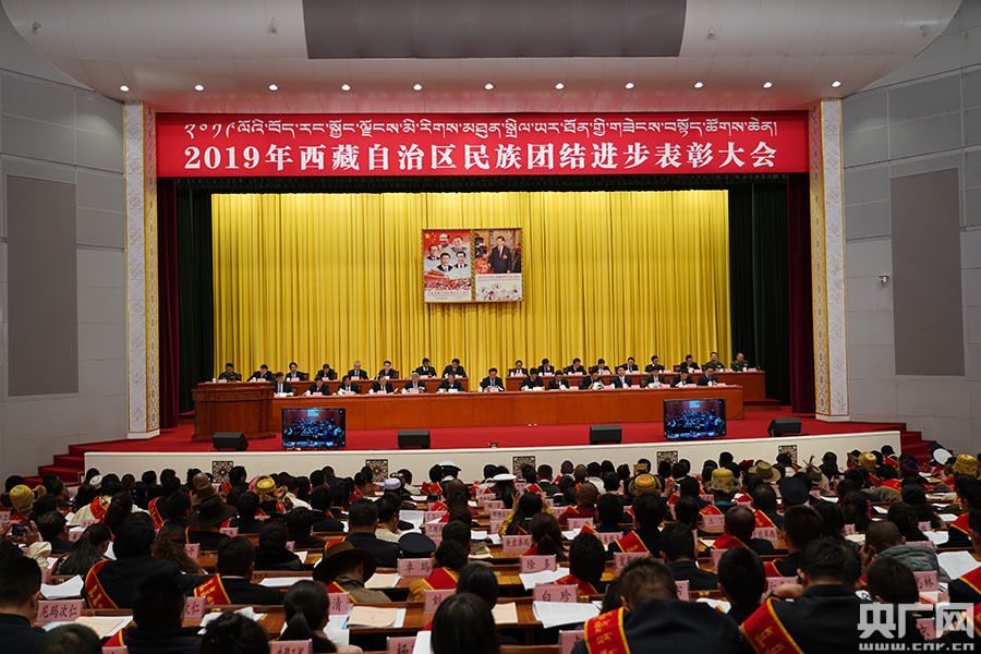 西藏隆重表彰民族团结进步模范集体和模范个人