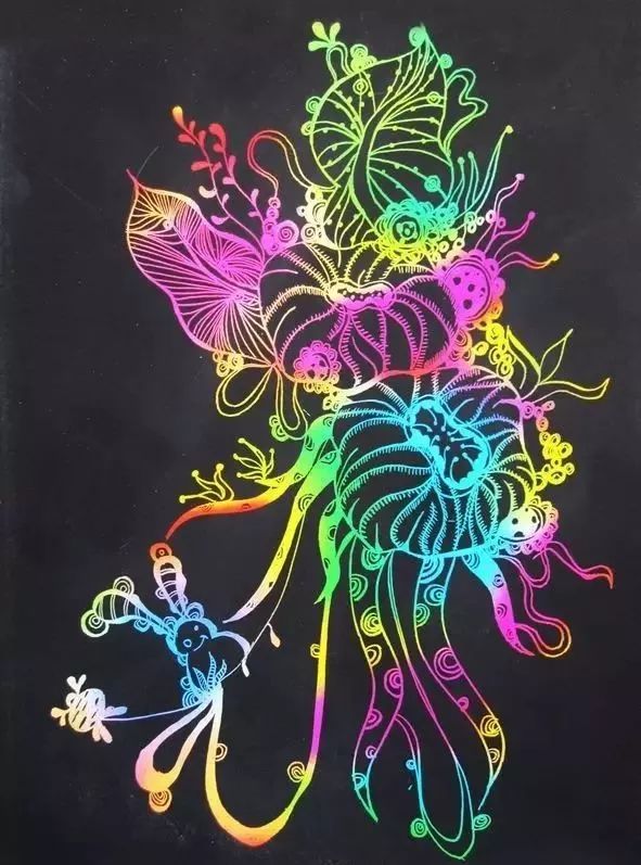 创意炫彩刮画,让黑色华丽变身!