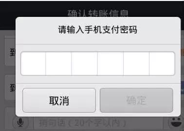 微信转账输验证码界面