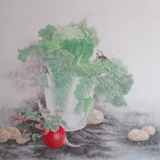 工笔画白菜 美不胜收