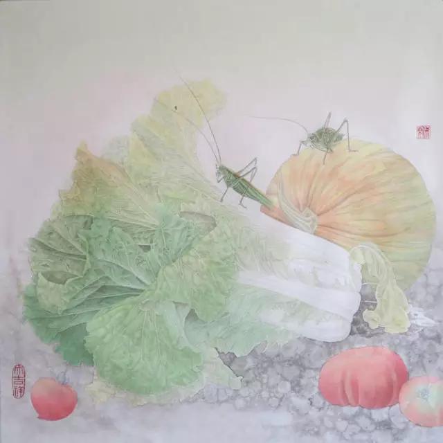 工笔画白菜 美不胜收