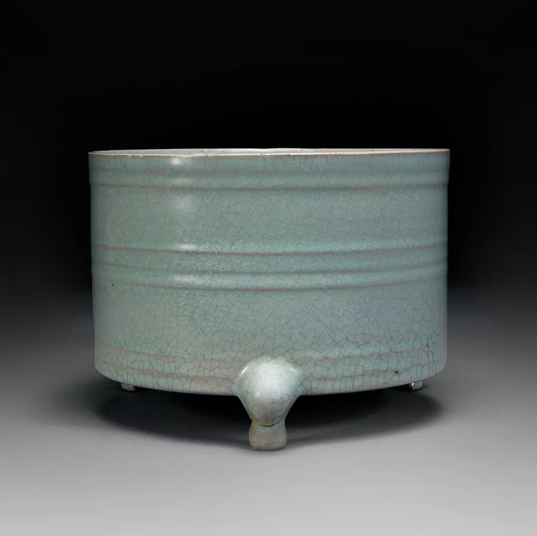 旧蔵 宋・汝窑 天青釉 三足炉