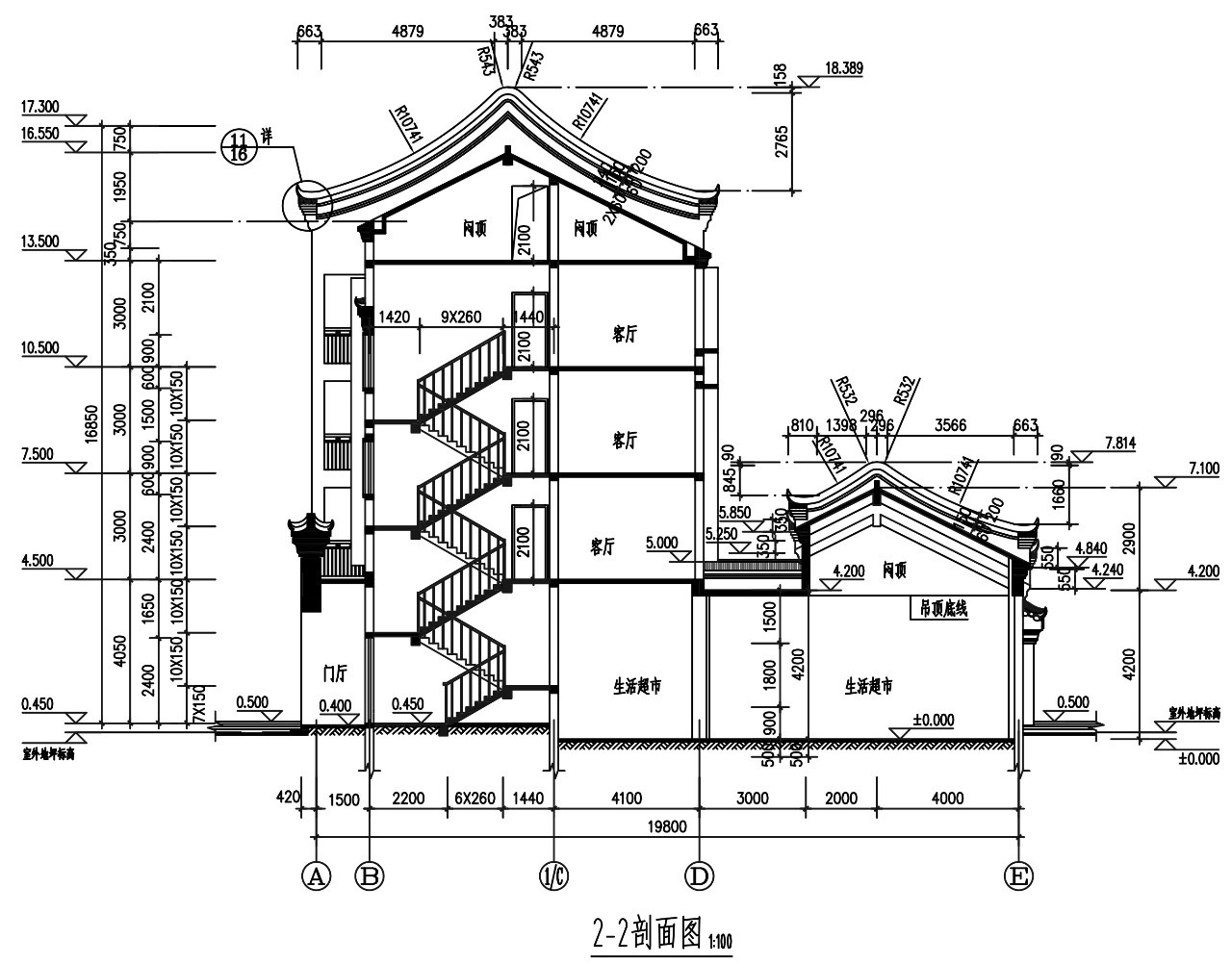 素材cad古建图纸这些个施工图可真会为难人