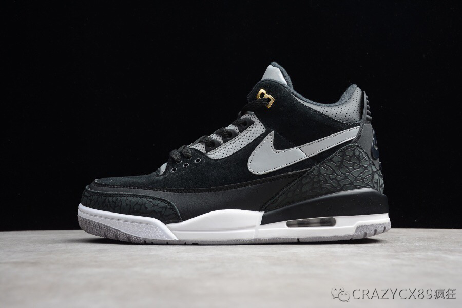 airjordan3tinkeraj3黑银白联名手稿3m反光球鞋