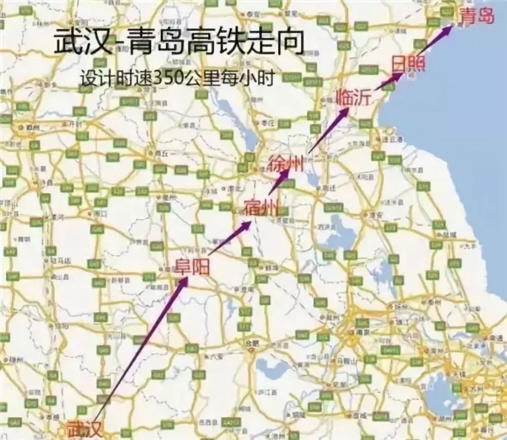 武青高铁设计时速350km/h,线路全长800公里.