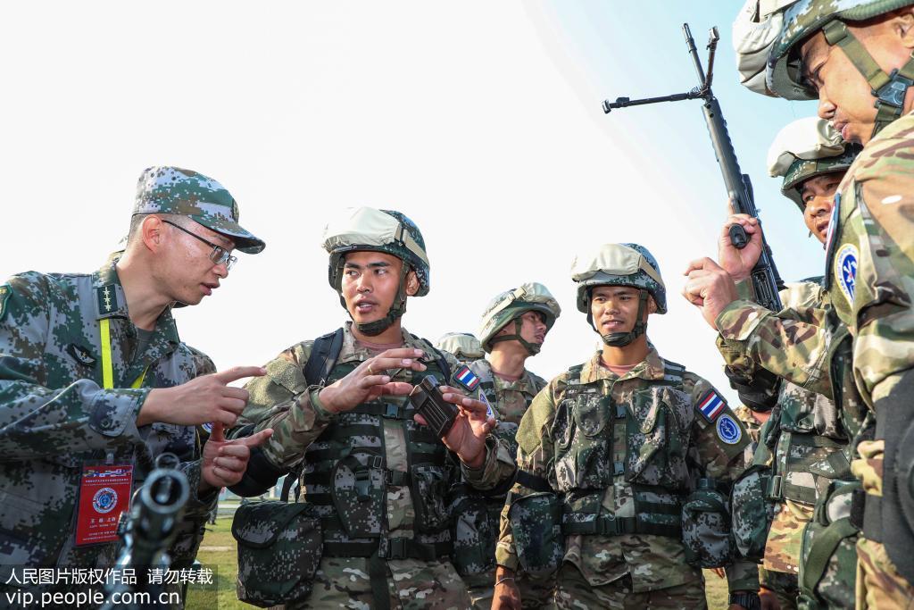 东盟防长扩大会反恐专家组联合实兵演习中泰两国参演兵力预先训练掠影