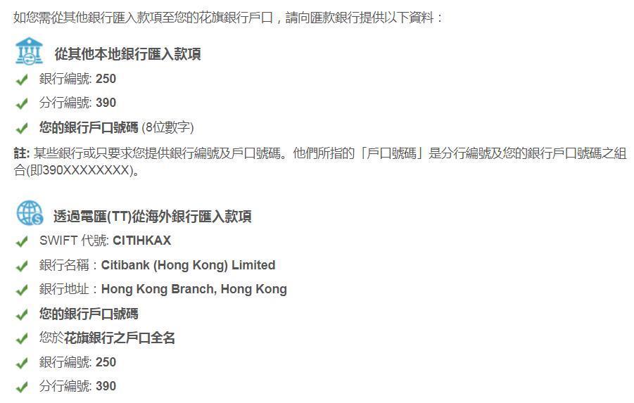 香港花旗银行账户使用手册