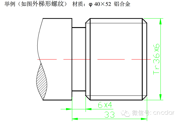 5p ac=0.5×6 0.5=3.5mm 梯形螺纹放至小径:d3=d—2h3=36—2×3.