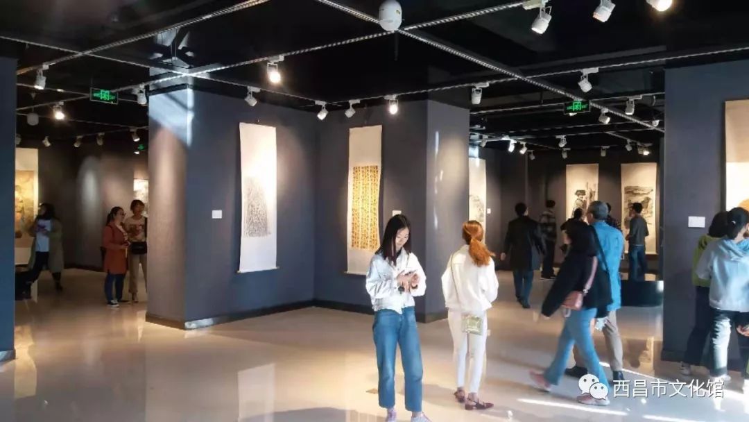 西华师范大学美术学院走进西昌教师书画作品展观展