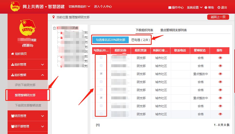 如何在智慧团建系统开展线上团支部整理整顿工作