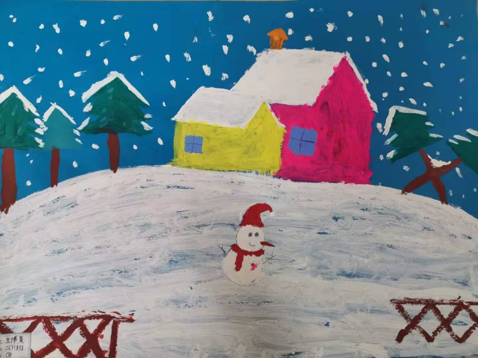 创作冰雪,乐享冰雪",裕华区实验小学开展了以冰雪为主题的绘画活动