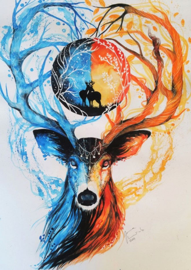 jonna hyttinen惊艳的动物水彩画