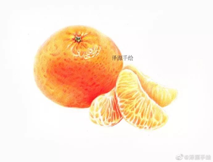 彩铅教程橘子
