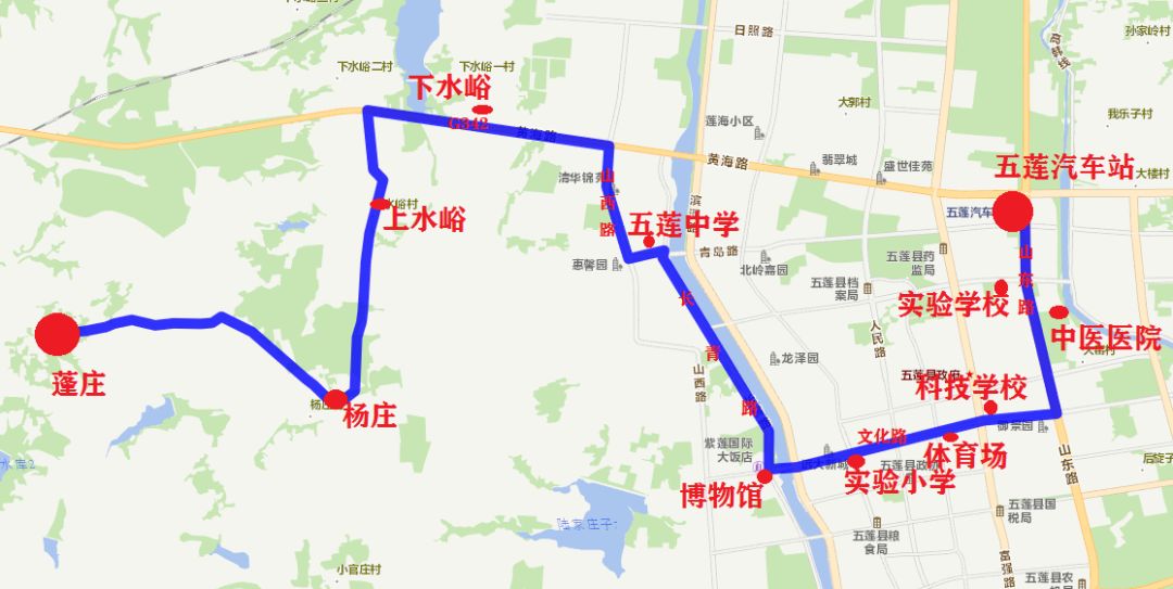 五莲最新城乡公交线路图出炉!含发车时间表!