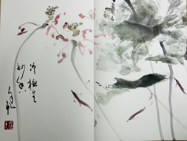 孟冬芙蕖风中立,书画家陈晖,袁祖辉,翁达十做客江苏之声会客厅