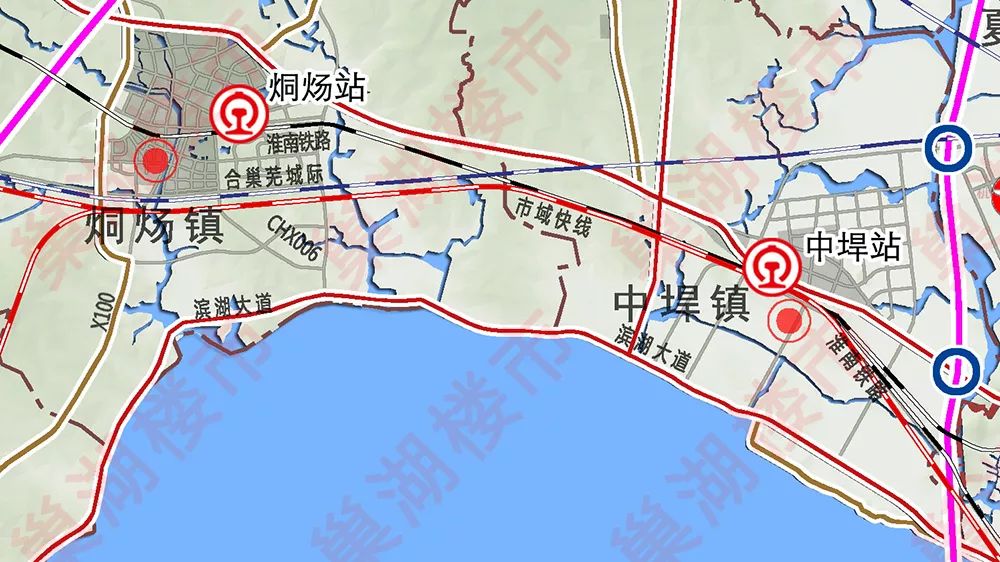依据巢湖市城市总体规划(2017-2035)市域综合交通规划图后并线,沿京福