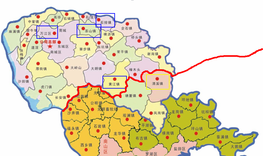 中间还隔着惠东,惠阳区(大亚湾)两个县级行政区县