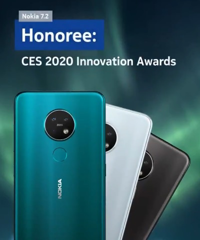 诺基亚7.2获CES2020最佳创新奖