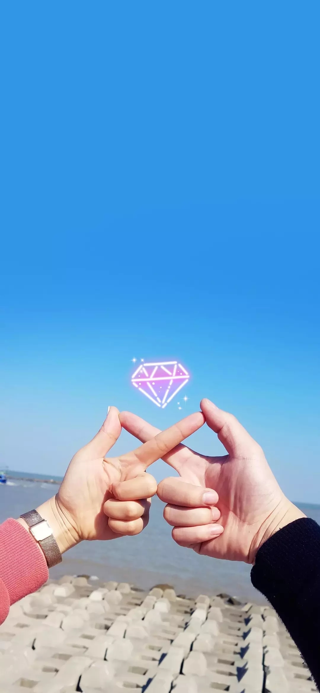 19张超超超甜的爱心手势壁纸,高清全屏手机壁纸