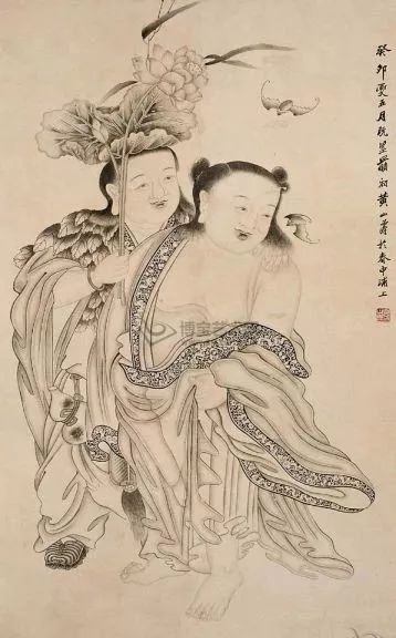 長沢芦雪 寒山拾得図｜古美術・掛け軸の販売・買取・鑑定-松本松栄堂