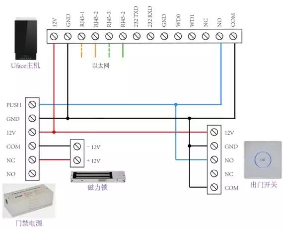 4,磁力门触摸式开关接线示意图