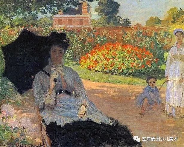 莫奈作品 红头巾的女人