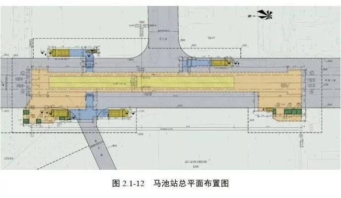 平面布置图轨道:轨距:1435mm;小半径曲线地段按《地铁设计规范》要求